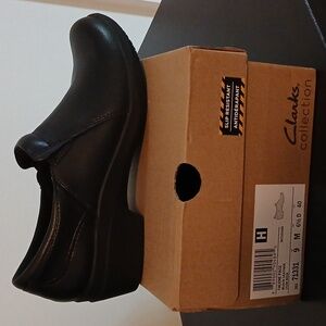 Clarks "Talene Pace" black leather size 9M women's loafers